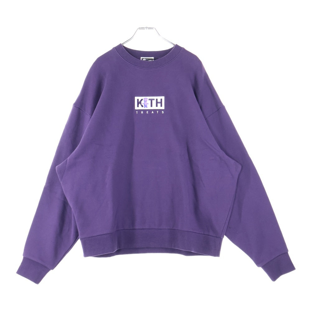 KITH TREATS TOKYO(キース トリーツ トウキョウ) ×SOUR PATCH KIDS BOX LOGO NELSON CREWNECK サワーパッチキッズ ボックスロゴ ネルソン クルーネックスウェットトレーナー パープル KHT030174-6003