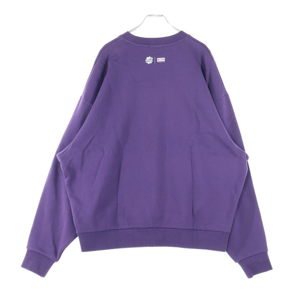 KITH TREATS TOKYO(キース トリーツ トウキョウ) ×SOUR PATCH KIDS BOX LOGO NELSON CREWNECK サワーパッチキッズ ボックスロゴ ネルソン クルーネックスウェットトレーナー パープル KHT030174-6003