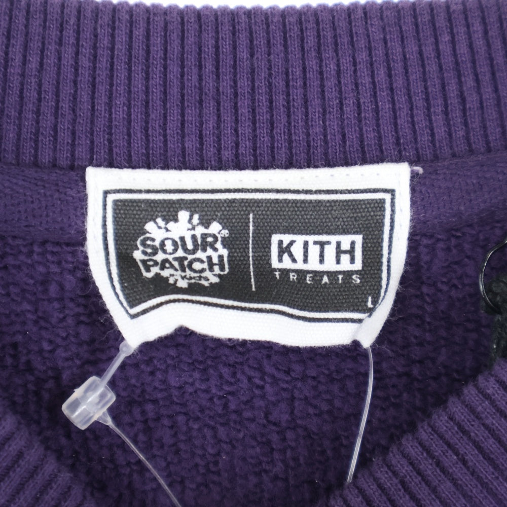KITH TREATS TOKYO(キース トリーツ トウキョウ) ×SOUR PATCH KIDS BOX LOGO NELSON CREWNECK サワーパッチキッズ ボックスロゴ ネルソン クルーネックスウェットトレーナー パープル KHT030174-6003