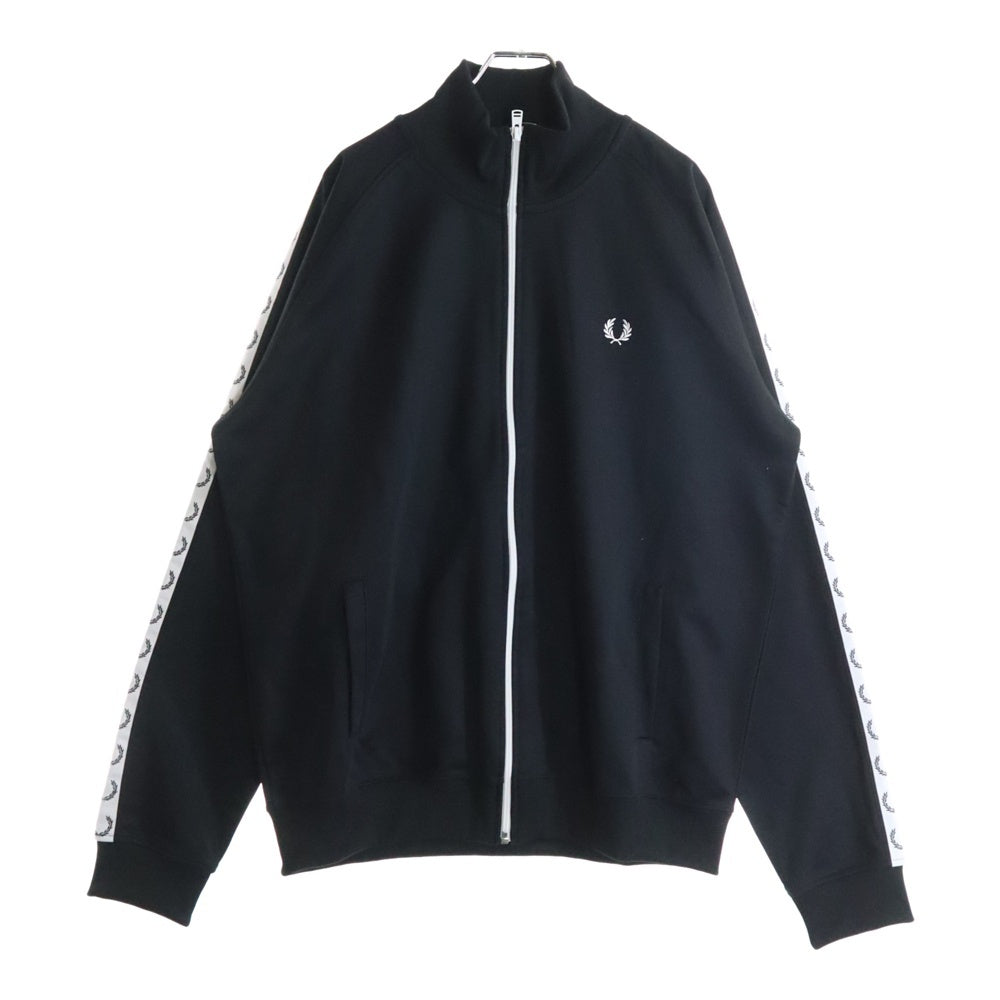 FRED PERRY(フレッドペリー) TAPED TRACK JACKET サイドロゴテープ ジップアップ ジャケット ブルゾン ジャージ ブラック J4620
