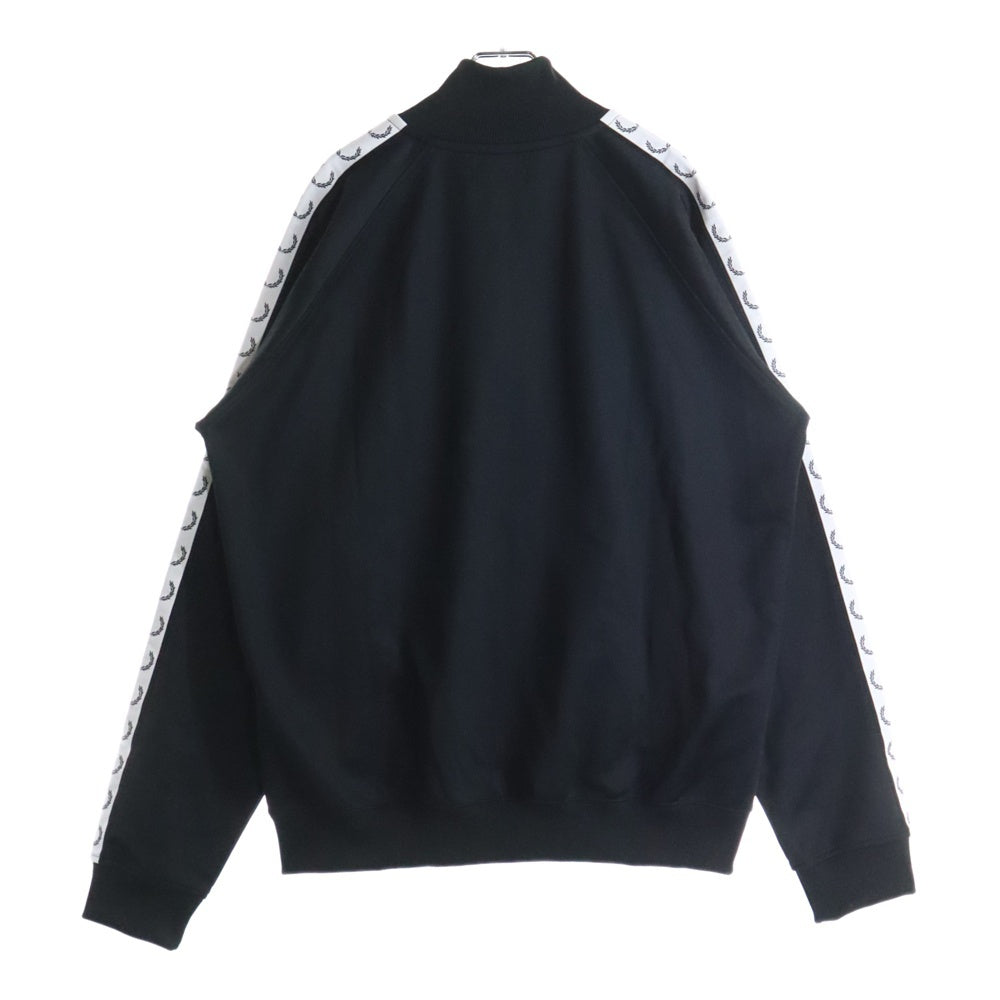 FRED PERRY(フレッドペリー) TAPED TRACK JACKET サイドロゴテープ ジップアップ ジャケット ブルゾン ジャージ ブラック J4620