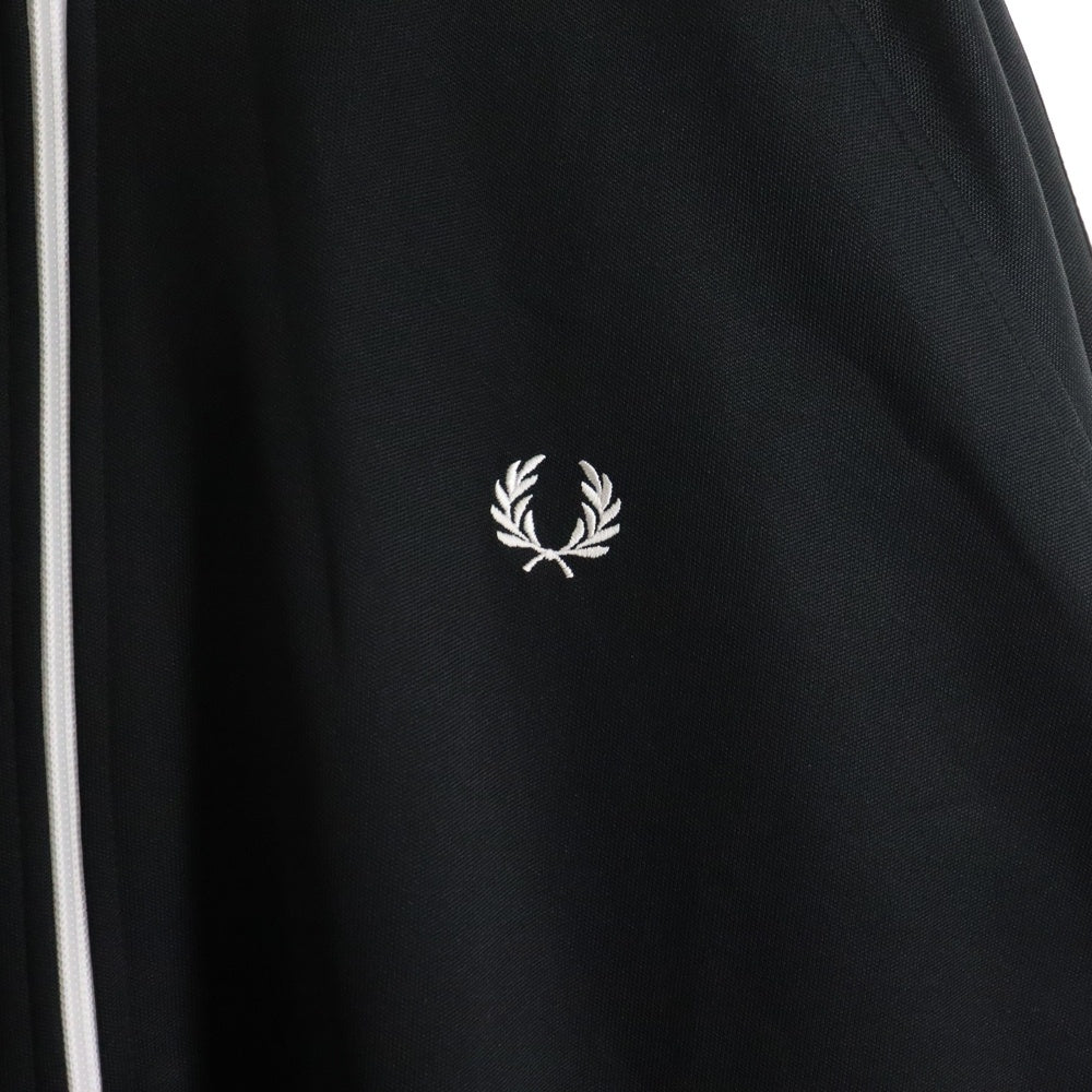 FRED PERRY(フレッドペリー) TAPED TRACK JACKET サイドロゴテープ ジップアップ ジャケット ブルゾン ジャージ ブラック J4620
