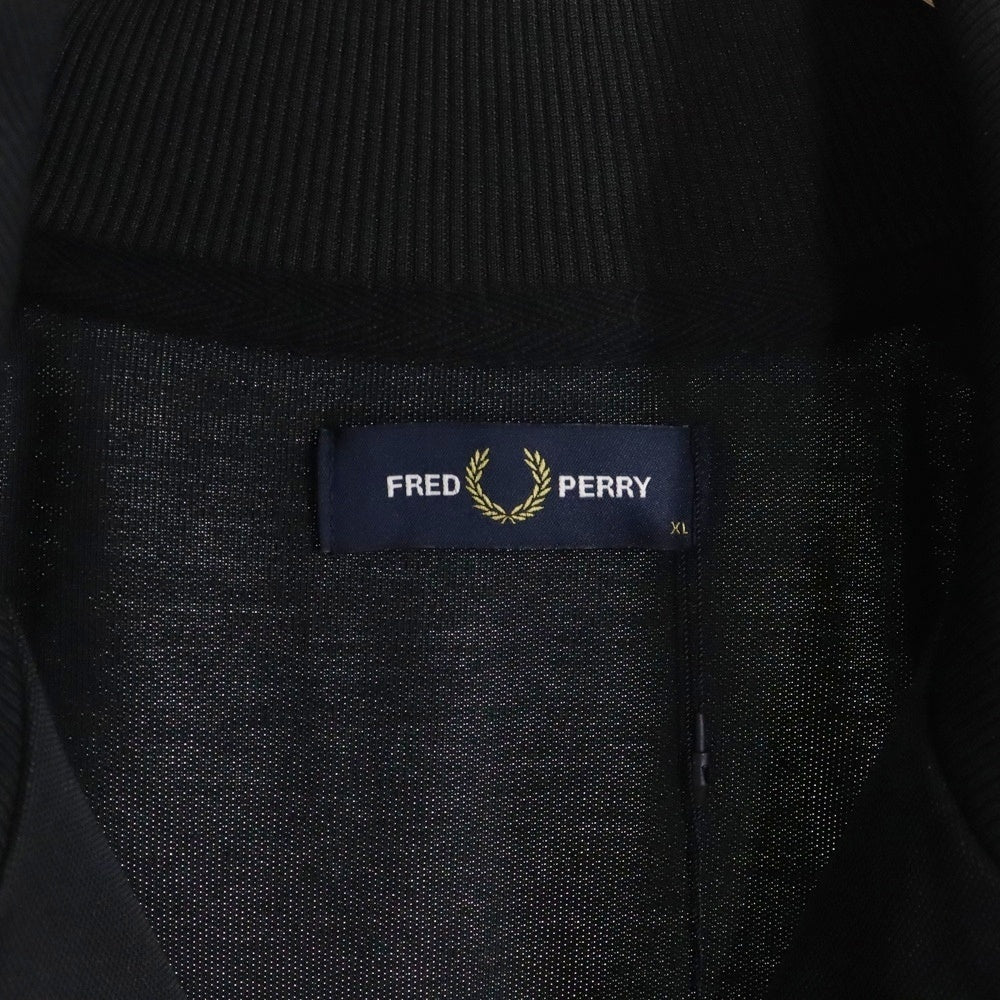 FRED PERRY(フレッドペリー) TAPED TRACK JACKET サイドロゴテープ ジップアップ ジャケット ブルゾン ジャージ ブラック J4620