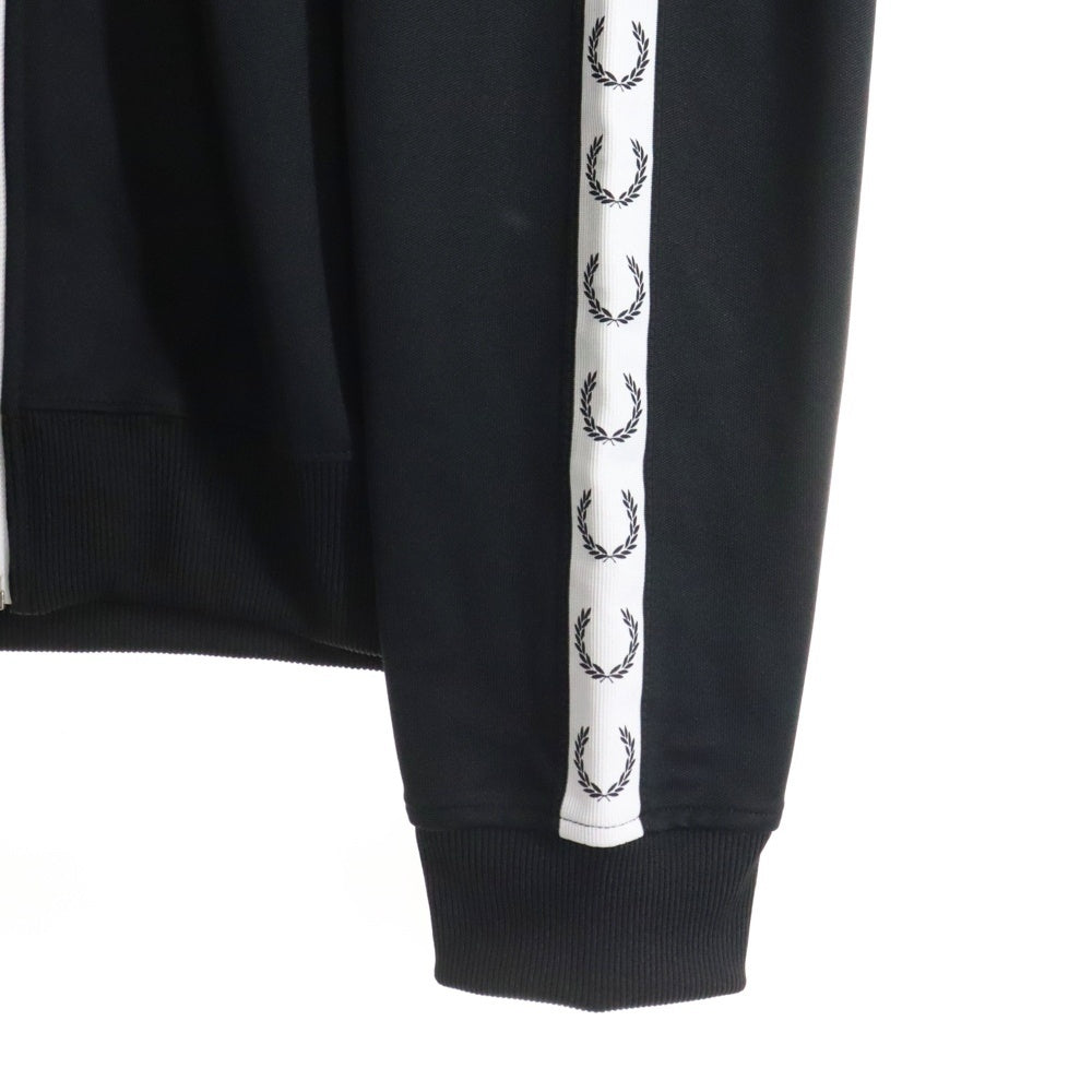 FRED PERRY(フレッドペリー) TAPED TRACK JACKET サイドロゴテープ ジップアップ ジャケット ブルゾン ジャージ ブラック J4620