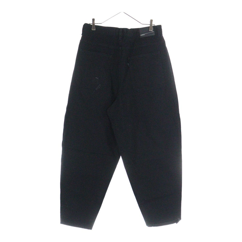 LAD MUSICIAN(ラッドミュージシャン) 1TUCK TAPERED WIDE PANTS 1タック デニム テーパード ワイドパンツ ブラック 2223-653
