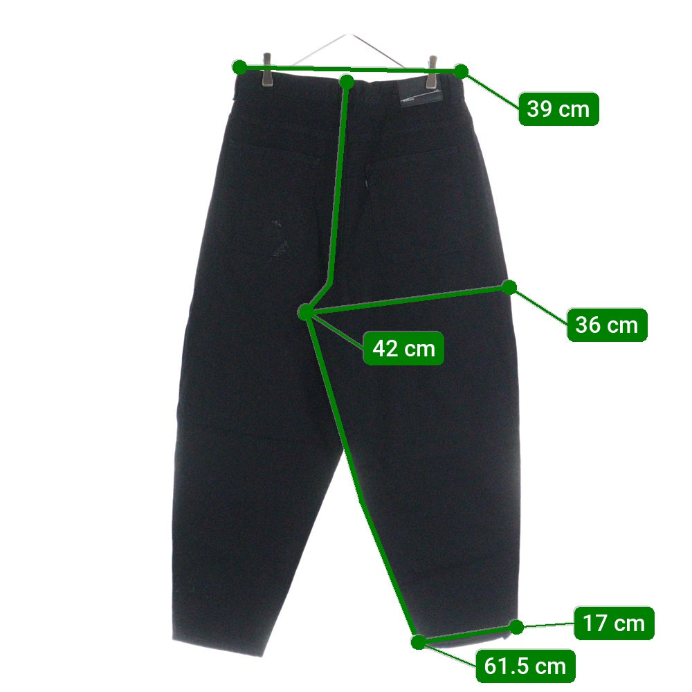 LAD MUSICIAN(ラッドミュージシャン) 1TUCK TAPERED WIDE PANTS 1タック デニム テーパード ワイドパンツ ブラック 2223-653