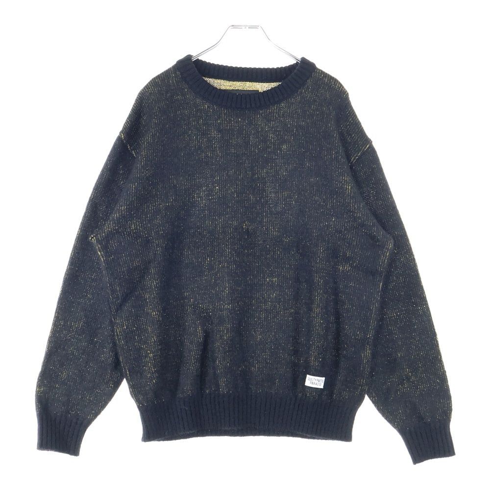 WACKO MARIA(ワコマリア) 24AW GLITTER MOHAIR CREW NECK SWEATER (TYPE-2) グリッター モヘア クルーネック ニットセーター ブラック 24FW-WMK-KN17