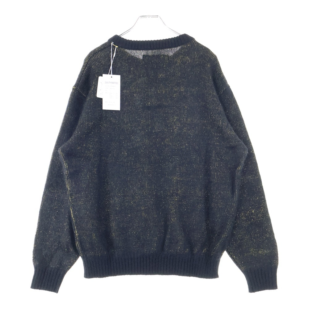 WACKO MARIA(ワコマリア) 24AW GLITTER MOHAIR CREW NECK SWEATER (TYPE-2) グリッター モヘア クルーネック ニットセーター ブラック 24FW-WMK-KN17