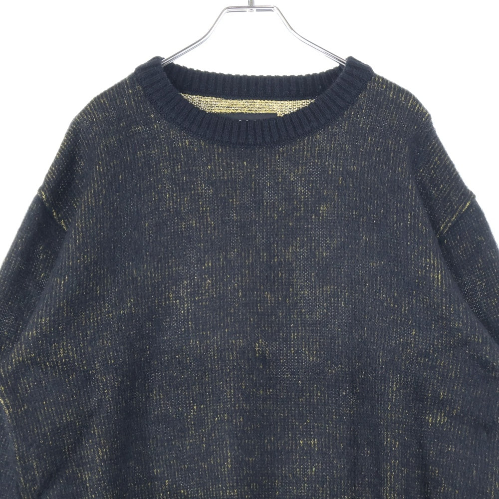 WACKO MARIA(ワコマリア) 24AW GLITTER MOHAIR CREW NECK SWEATER (TYPE-2) グリッター モヘア クルーネック ニットセーター ブラック 24FW-WMK-KN17