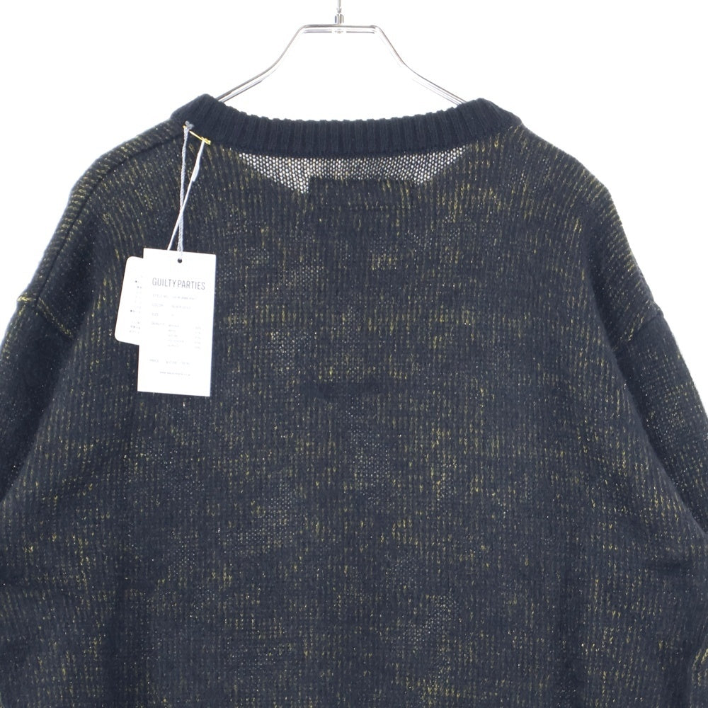 WACKO MARIA(ワコマリア) 24AW GLITTER MOHAIR CREW NECK SWEATER (TYPE-2) グリッター モヘア クルーネック ニットセーター ブラック 24FW-WMK-KN17