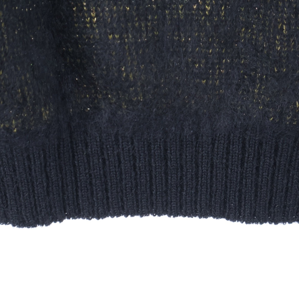 WACKO MARIA(ワコマリア) 24AW GLITTER MOHAIR CREW NECK SWEATER (TYPE-2) グリッター モヘア クルーネック ニットセーター ブラック 24FW-WMK-KN17