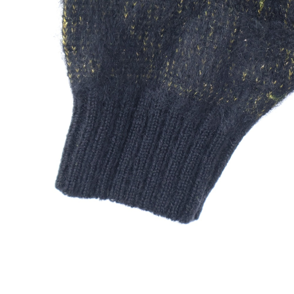WACKO MARIA(ワコマリア) 24AW GLITTER MOHAIR CREW NECK SWEATER (TYPE-2) グリッター モヘア クルーネック ニットセーター ブラック 24FW-WMK-KN17