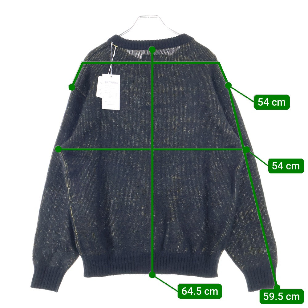 WACKO MARIA(ワコマリア) 24AW GLITTER MOHAIR CREW NECK SWEATER (TYPE-2) グリッター モヘア クルーネック ニットセーター ブラック 24FW-WMK-KN17