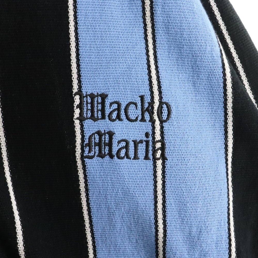 WACKO MARIA(ワコマリア) 23SS STRIPED CARDIGAN ストライプ ジャガード ニット カーディガン ブラック/ブルー 23SS-WMK-KN12