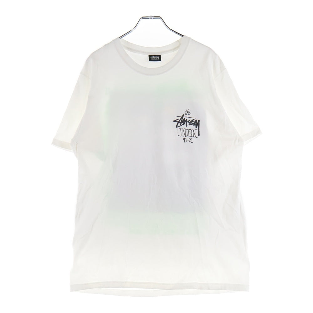 STUSSY(ステューシー) 21SS ×30th Union Roller Disco Tee ユニオン ローラー ディスコ 両面プリント クルーネック半袖Tシャツ カットソー ホワイト