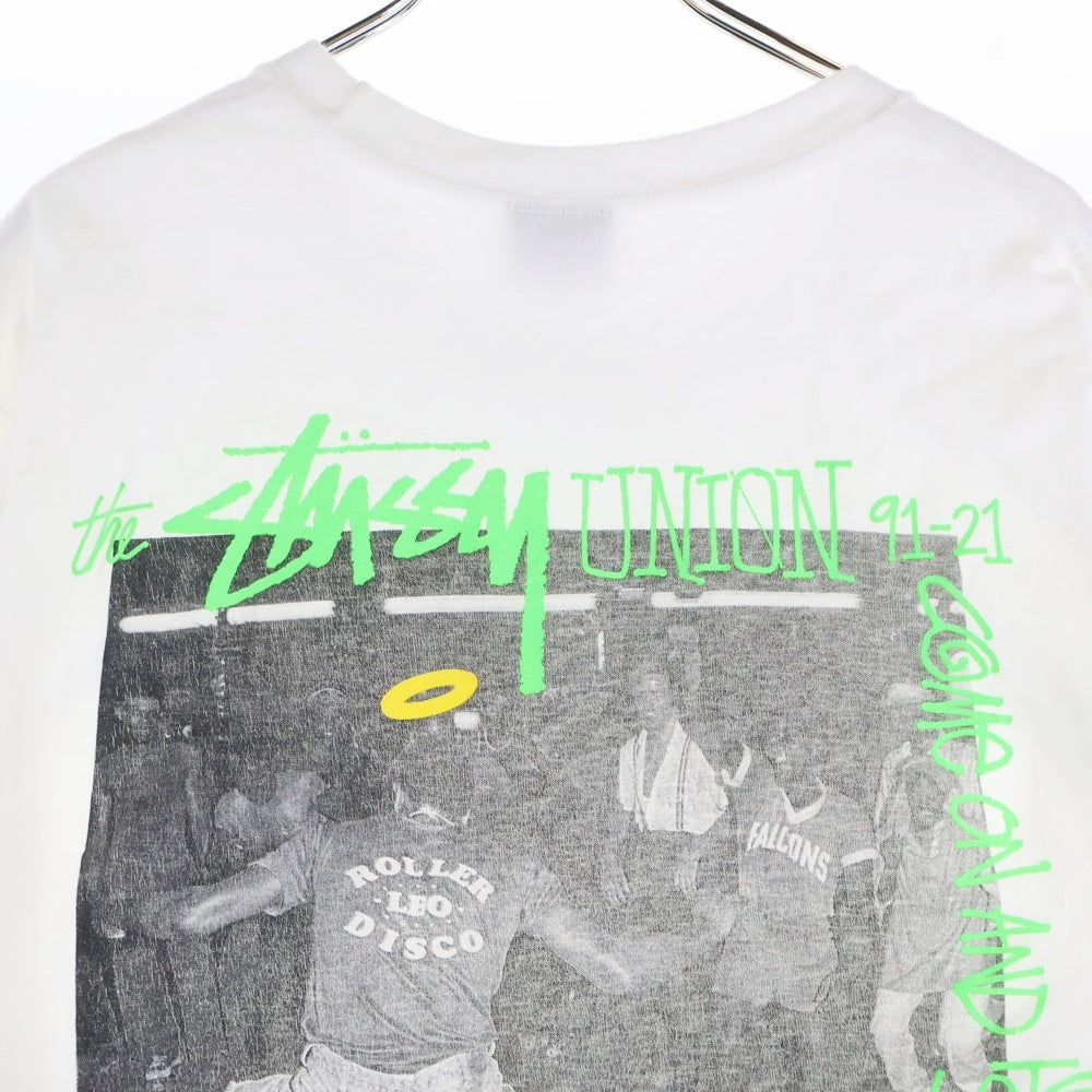 STUSSY(ステューシー) 21SS ×30th Union Roller Disco Tee ユニオン ローラー ディスコ 両面プリント クルーネック半袖Tシャツ カットソー ホワイト