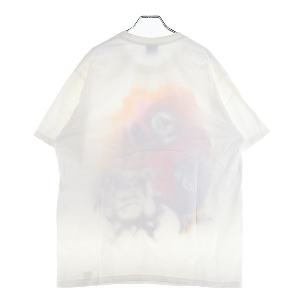 STUSSY(ステューシー) S/S REAPER TEE スカル ブルドッグ プリント クルーネック半袖Tシャツ ホワイト