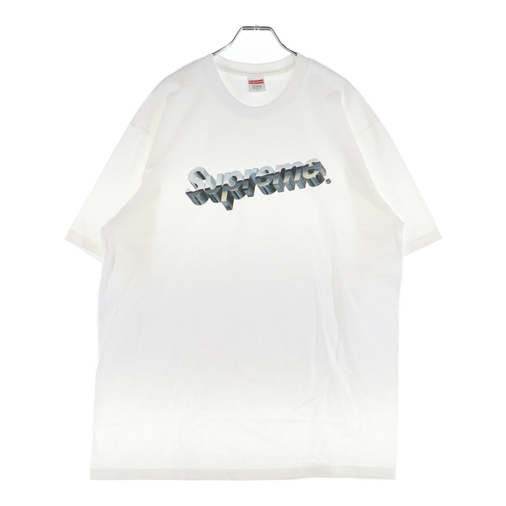 SUPREME(シュプリーム) 20SS Chrome Logo Tee クローム ロゴプリント クルーネック半袖Tシャツ カットソー ホワイト