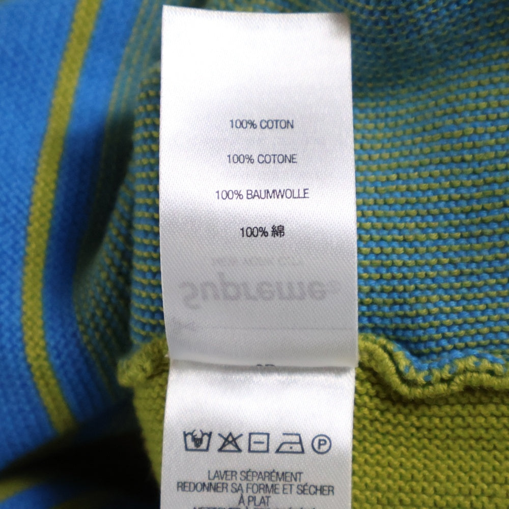 SUPREME(シュプリーム) 22SS Stripe Button Up Polo ストライプ ボタンアップ コットン ニット ポロ 半袖ポロシャツ ストライプ マルチ