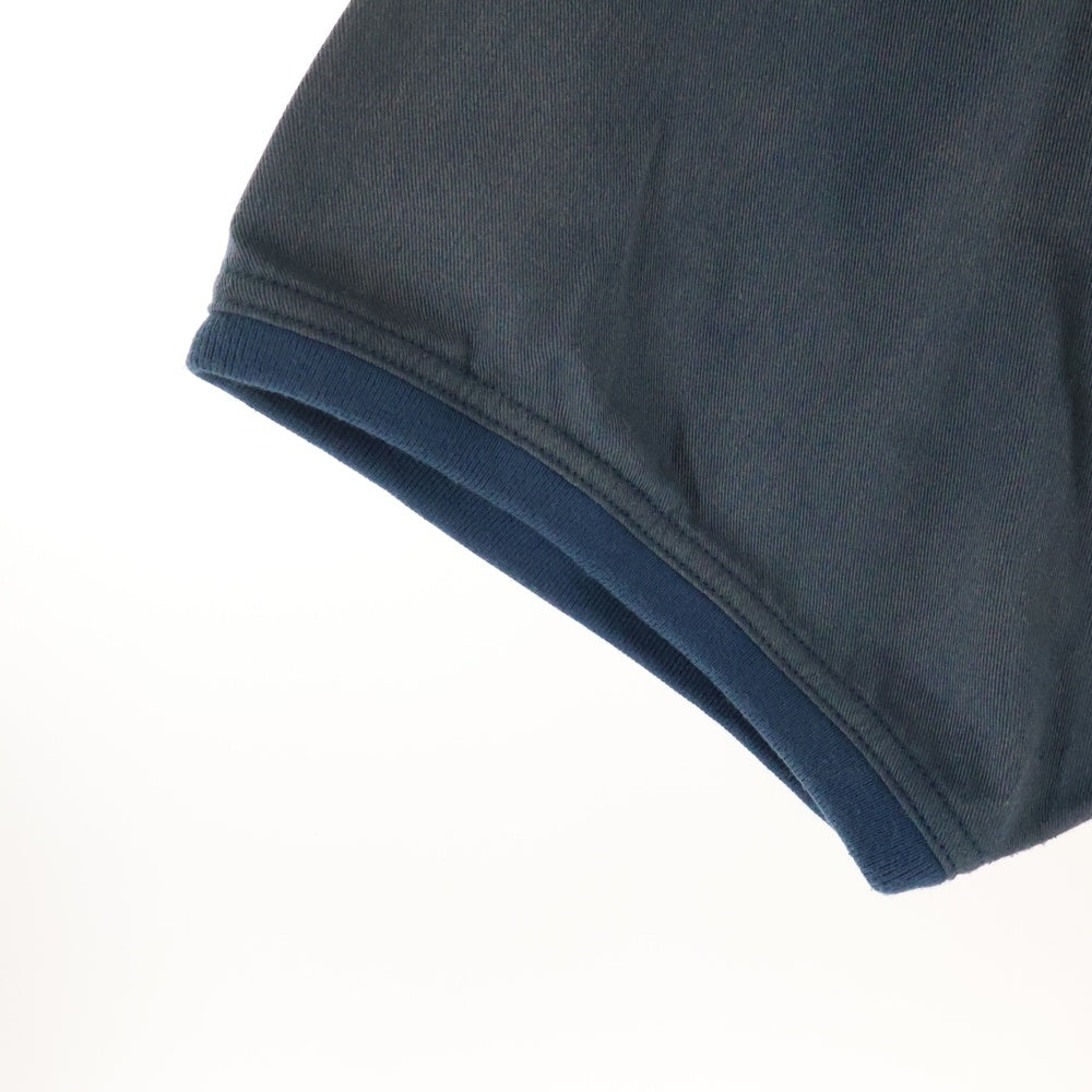 UNDEFEATED(アンディフィーテッド) 21SS WASHED TWILL BASEBALL JERSEY ウォッシュ加工 ロゴプリント ツイル 半袖ベースボールシャツ ブルー 211077012038