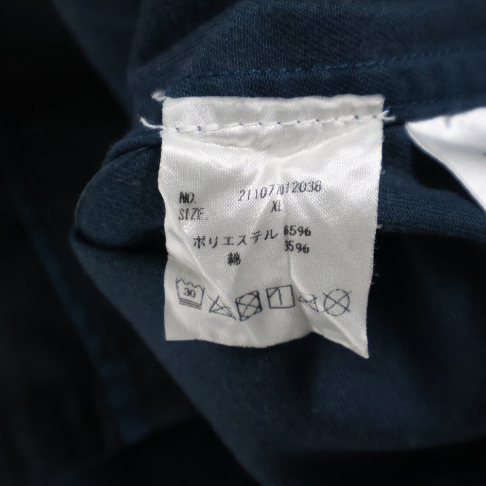 UNDEFEATED(アンディフィーテッド) 21SS WASHED TWILL BASEBALL JERSEY ウォッシュ加工 ロゴプリント ツイル 半袖ベースボールシャツ ブルー 211077012038