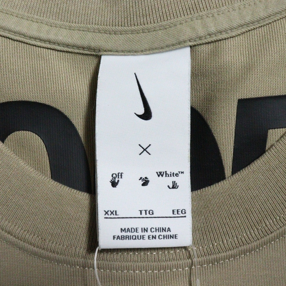 NIKE(ナイキ) ×OFF-WHITE AS M NRG TEE オフホワイト ロゴプリント 半袖Tシャツ ベージュ