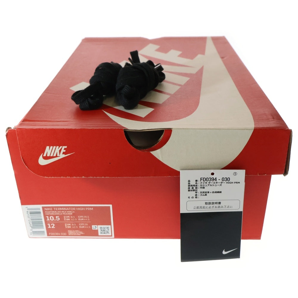 NIKE(ナイキ) TERMINATOR HIGH BLACK AND PHANTOM ターミネーター ブラックアンドファントム ハイカットスニーカー ブラック/ホワイト US10.5/28.5cm FD0394-030
