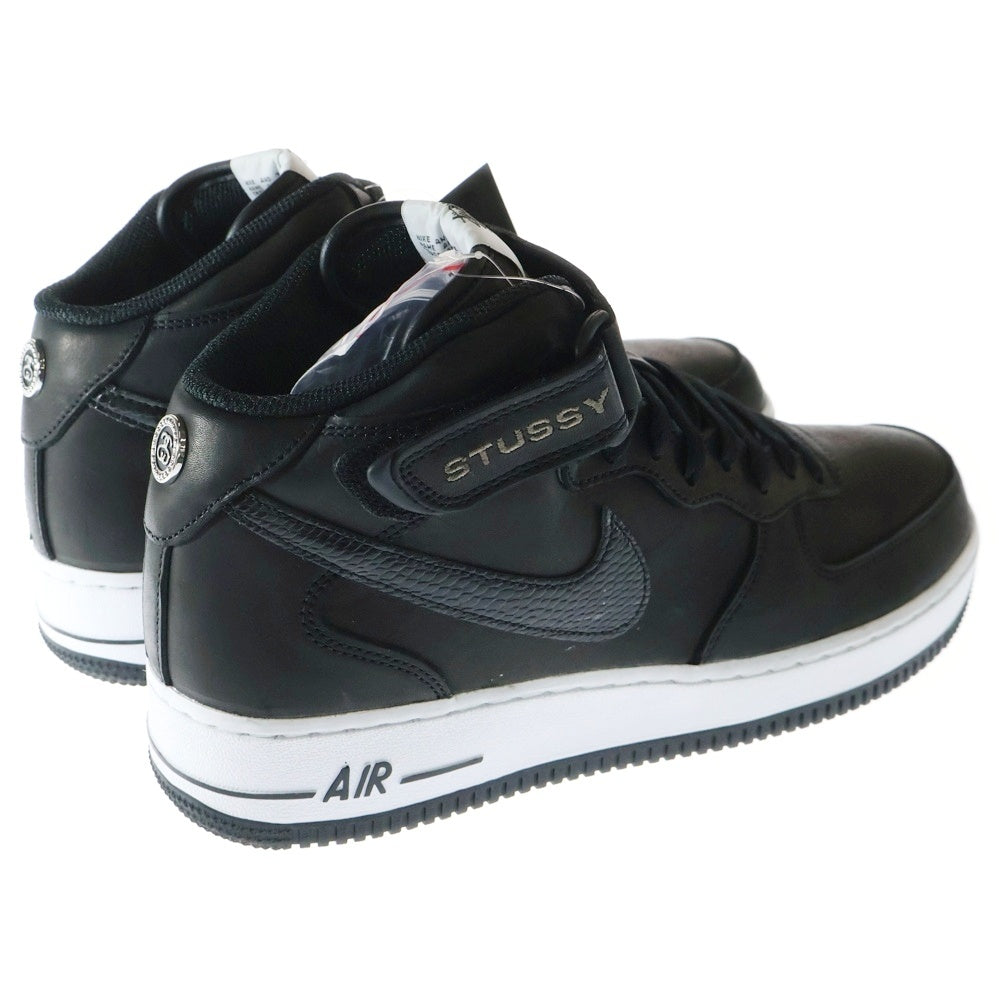NIKE(ナイキ) ×STUSSY AIR FORCE 1 MID BLACK SNAKESKIN ステューシー エアフォースワン ミドルカットスニーカー ブラック US10.5/28.5cm DJ7840-001