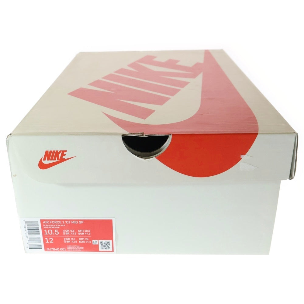 NIKE(ナイキ) ×STUSSY AIR FORCE 1 MID BLACK SNAKESKIN ステューシー エアフォースワン ミドルカットスニーカー ブラック US10.5/28.5cm DJ7840-001