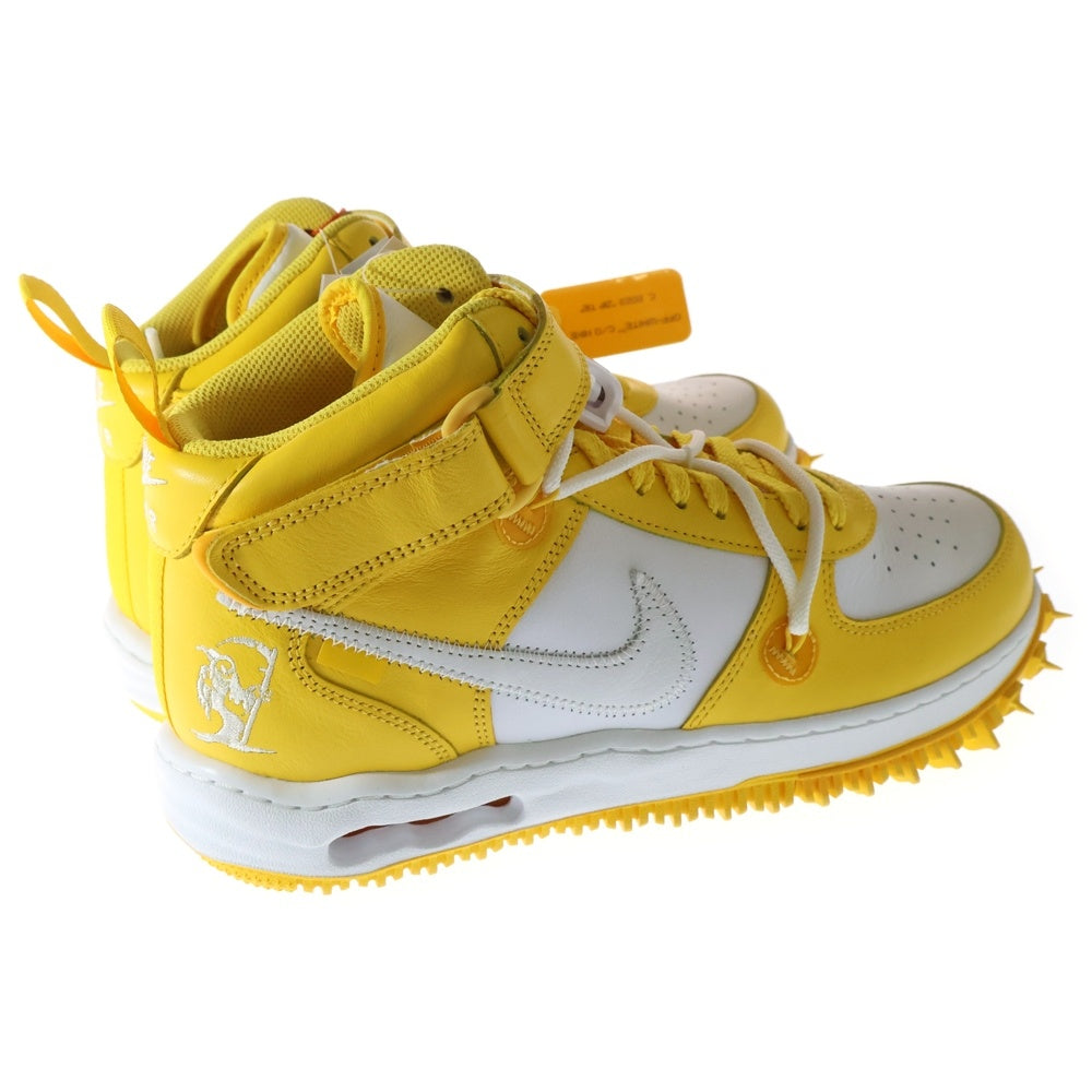 NIKE(ナイキ) ×OFF-WHITE AIR FORCE 1 MID SP LTHR オフホワイト エア フォース 1 ミッドカットスニーカー ホワイト/イエロー US10.5/28.5cm DR0500-101
