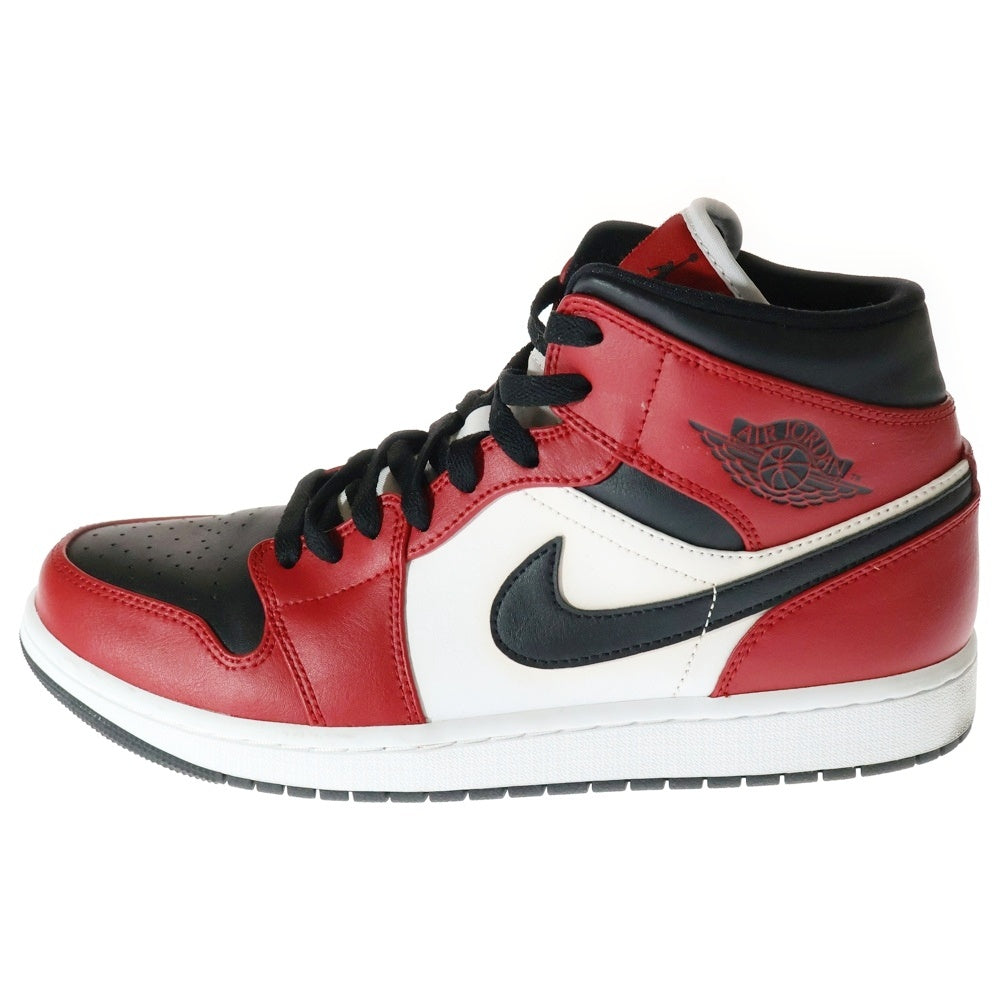 NIKE(ナイキ) AIR JORDAN 1 MID CHICAGO BLACK TOE エアジョーダン1 シカゴ ブラックトゥ ミッドカットスニーカー ブラック/レッド US10.5/28.5cm 554724-069