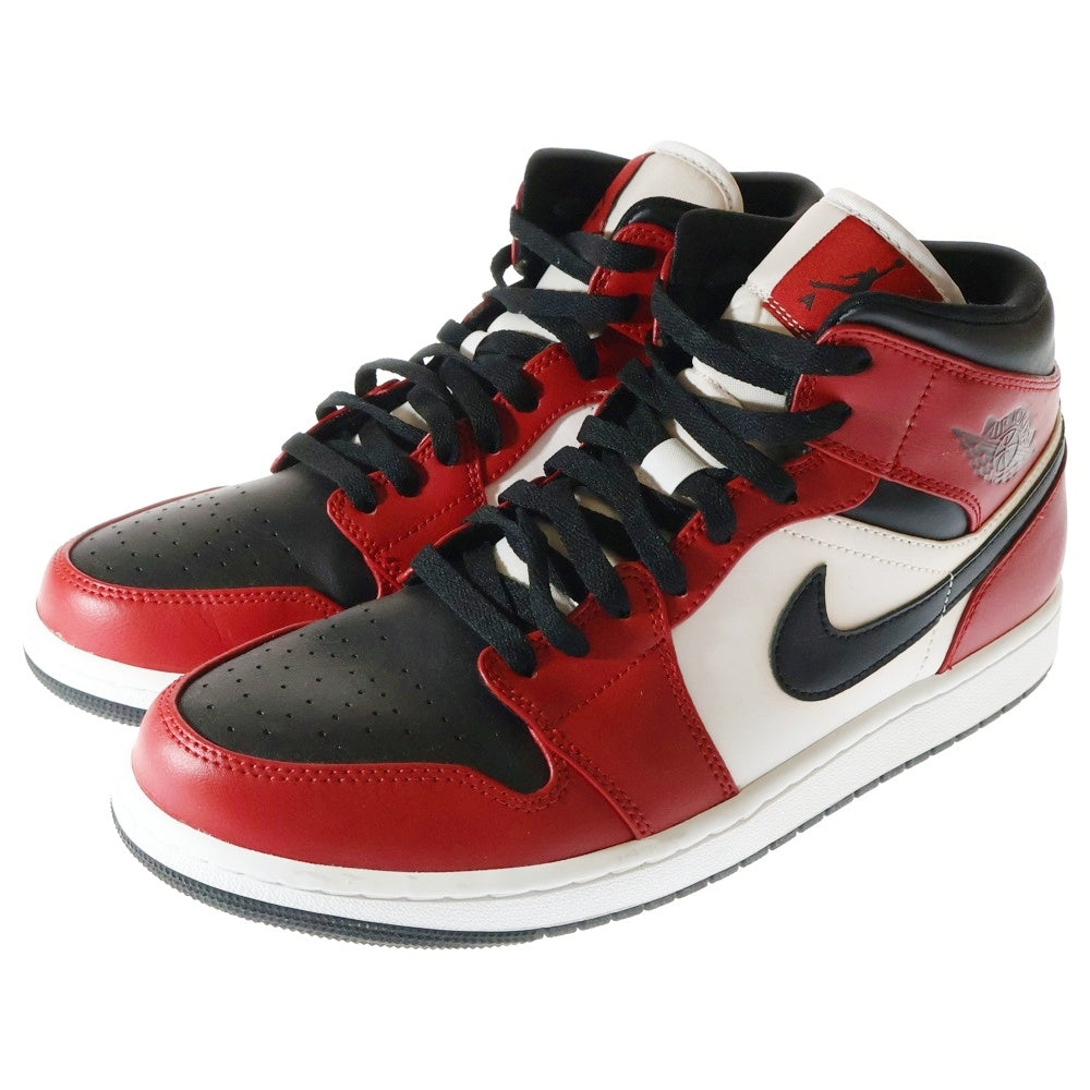 NIKE(ナイキ) AIR JORDAN 1 MID CHICAGO BLACK TOE エアジョーダン1 シカゴ ブラックトゥ ミッドカットスニーカー ブラック/レッド US10.5/28.5cm 554724-069