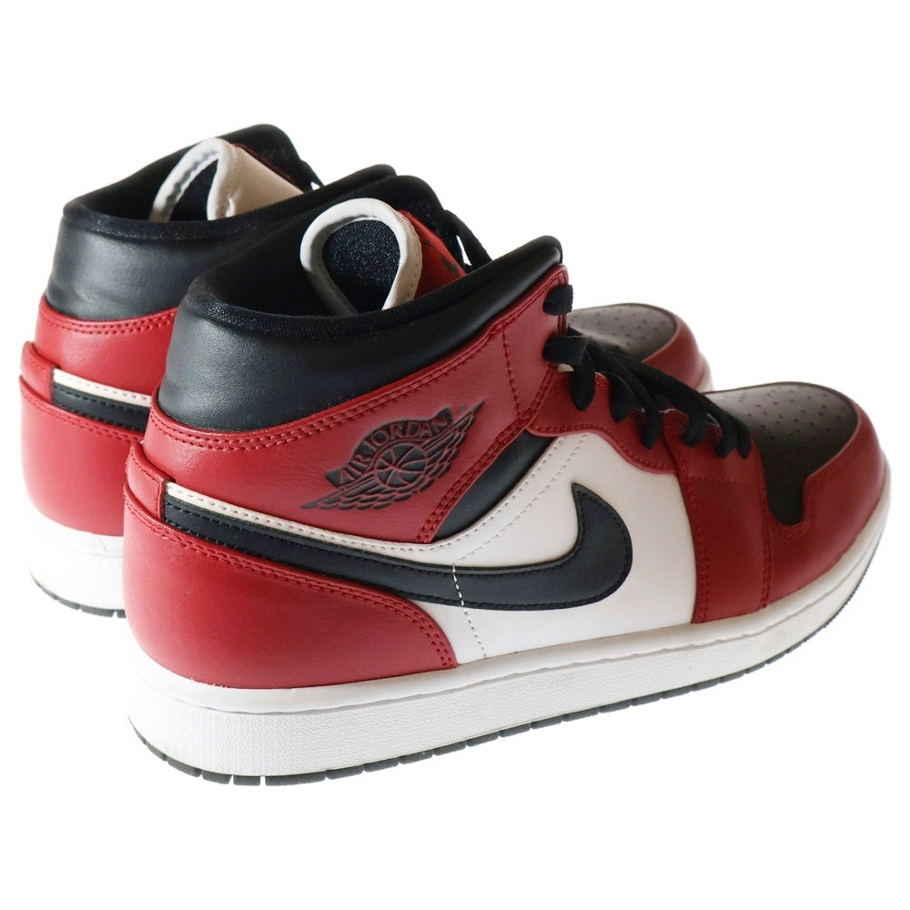 NIKE(ナイキ) AIR JORDAN 1 MID CHICAGO BLACK TOE エアジョーダン1 シカゴ ブラックトゥ ミッドカットスニーカー ブラック/レッド US10.5/28.5cm 554724-069