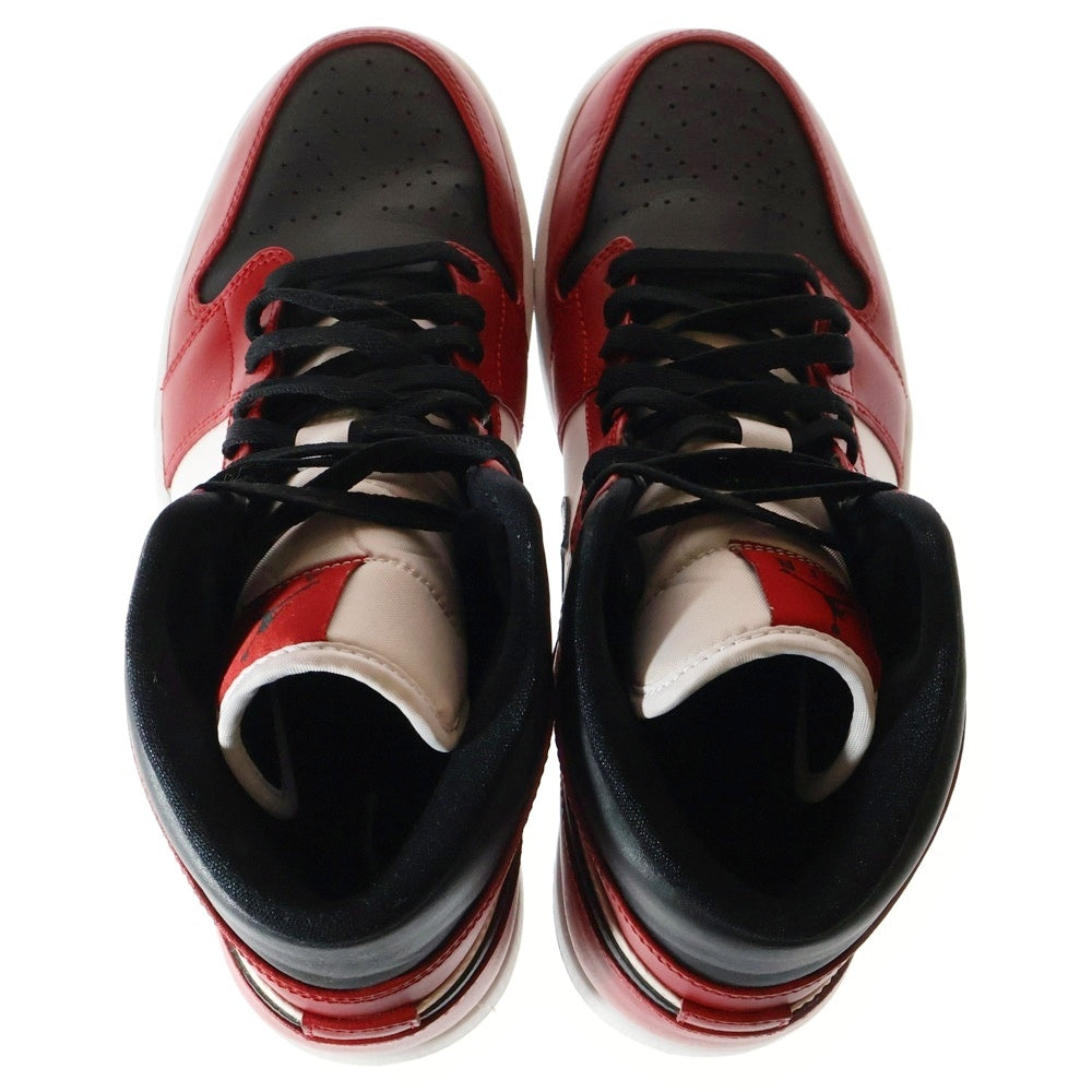 NIKE(ナイキ) AIR JORDAN 1 MID CHICAGO BLACK TOE エアジョーダン1 シカゴ ブラックトゥ ミッドカットスニーカー ブラック/レッド US10.5/28.5cm 554724-069