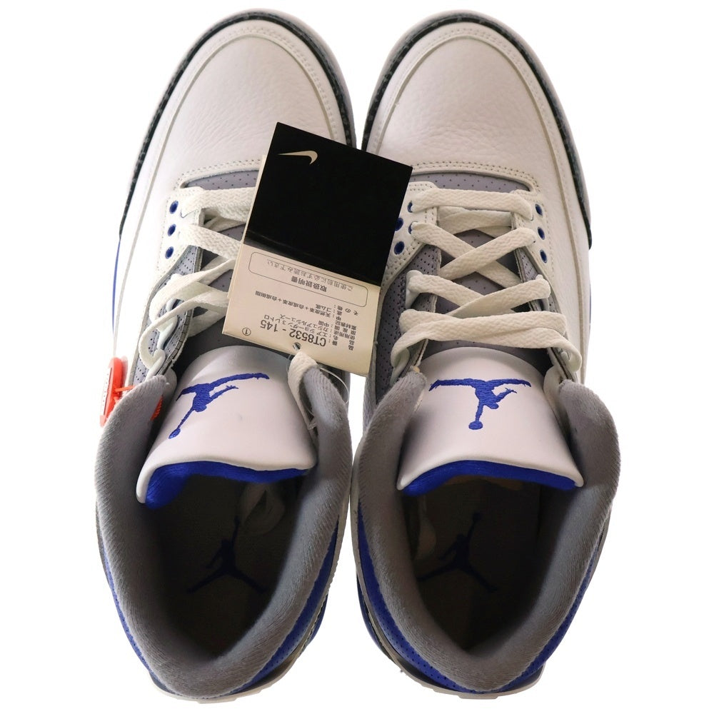 NIKE(ナイキ) AIR JORDAN 3 RETRO Racer Blue エアジョーダン3 レーサーブルー ハイカットスニーカー ホワイト US10.5/28.5cm CT8532-145