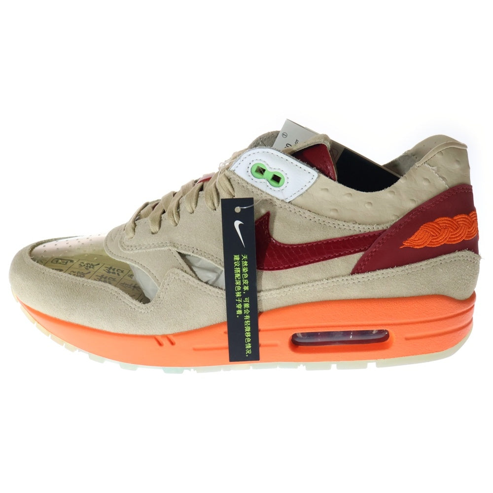 NIKE(ナイキ) ×CLOT AIR MAX 1 Kiss of Death クロット エアマックス1 キスオブデス ローカットスニーカー ベージュ/オレンジ US11/29cm DD1870-100