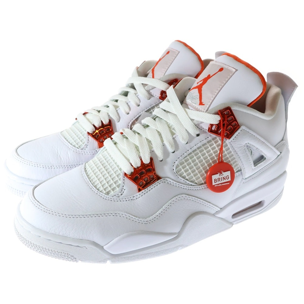NIKE(ナイキ) AIR JORDAN 4 RETRO TEAM ORANGE エアジョーダン4 レトロ チームオレンジ ハイカットスニーカー ホワイト/オレンジ US10.5/28.5cm CT8527-118