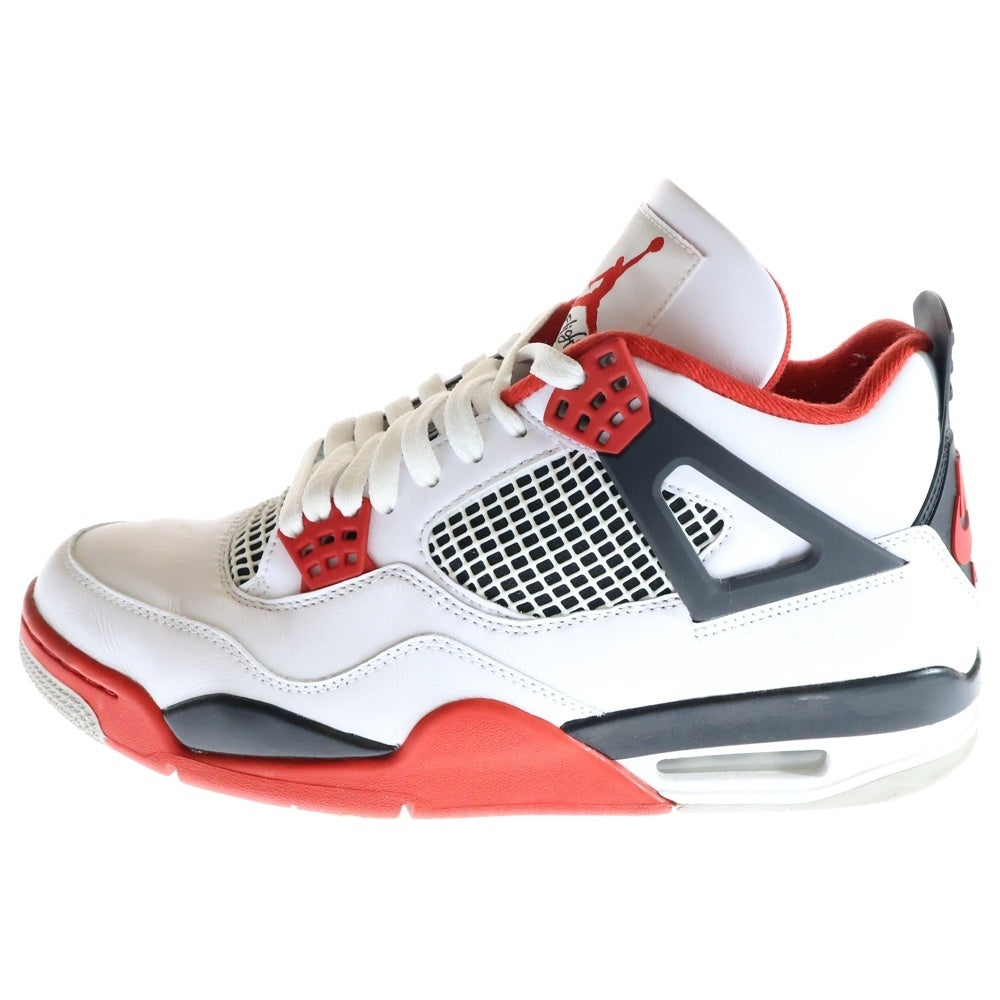 NIKE(ナイキ) AIR JORDAN4 RETRO FIRE RED エアジョーダン4 ファイアーレッド ハイカットスニーカー ホワイト/レッド US10.5/28.5cm DC7770-160