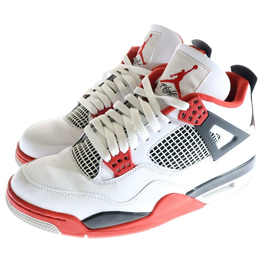 NIKE(ナイキ) AIR JORDAN4 RETRO FIRE RED エアジョーダン4 ファイアーレッド ハイカットスニーカー ホワイト/レッド US10.5/28.5cm DC7770-160