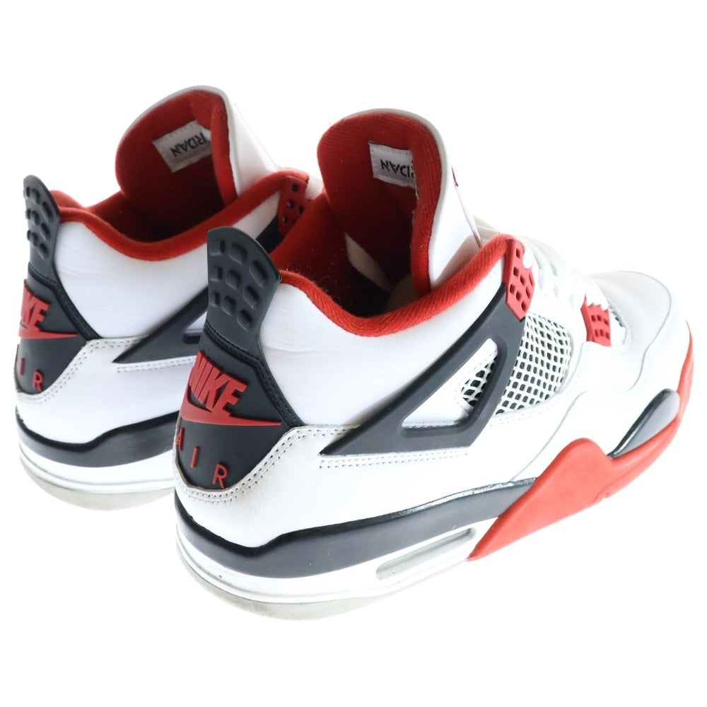NIKE(ナイキ) AIR JORDAN4 RETRO FIRE RED エアジョーダン4 ファイアーレッド ハイカットスニーカー ホワイト/レッド US10.5/28.5cm DC7770-160