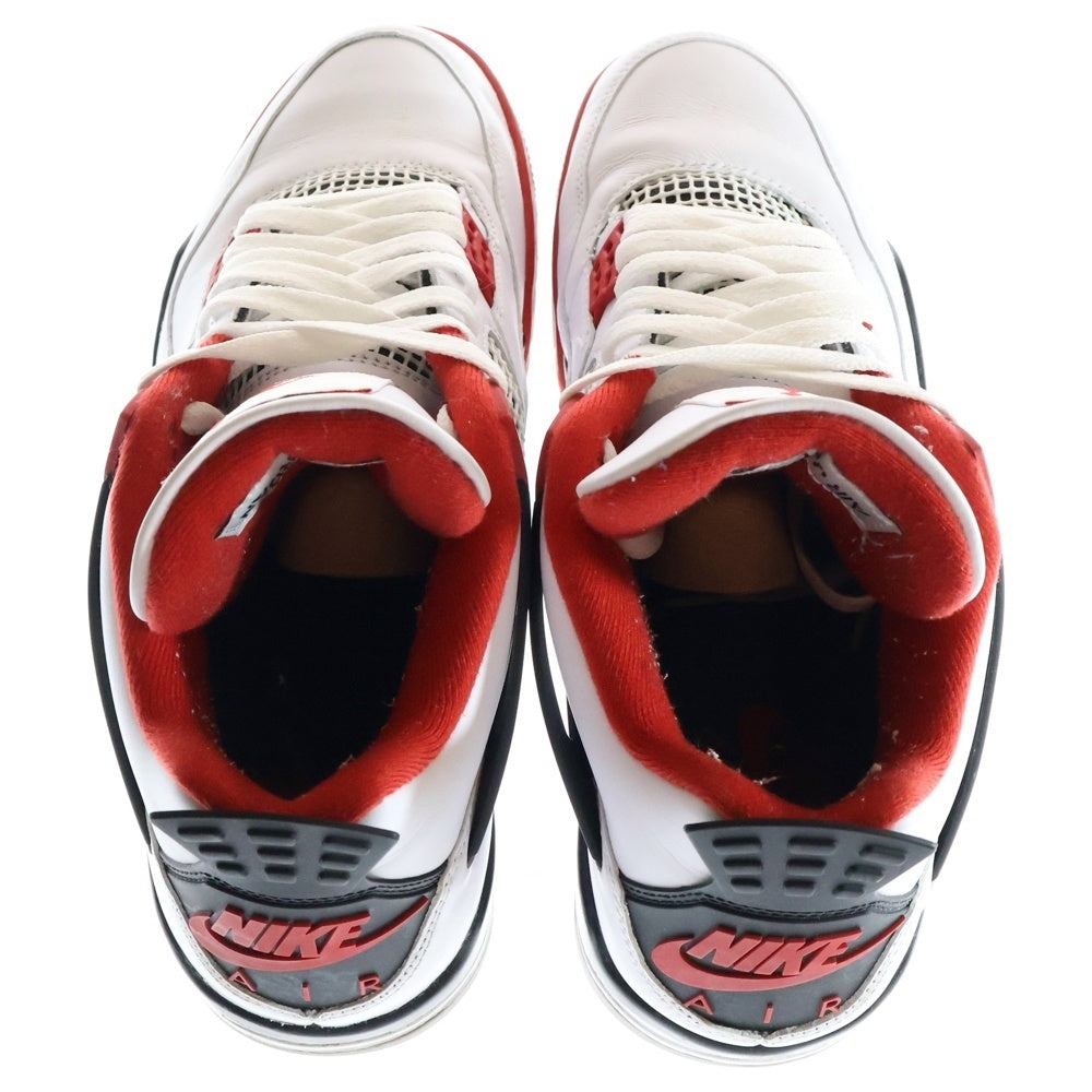 NIKE(ナイキ) AIR JORDAN4 RETRO FIRE RED エアジョーダン4 ファイアーレッド ハイカットスニーカー ホワイト/レッド US10.5/28.5cm DC7770-160