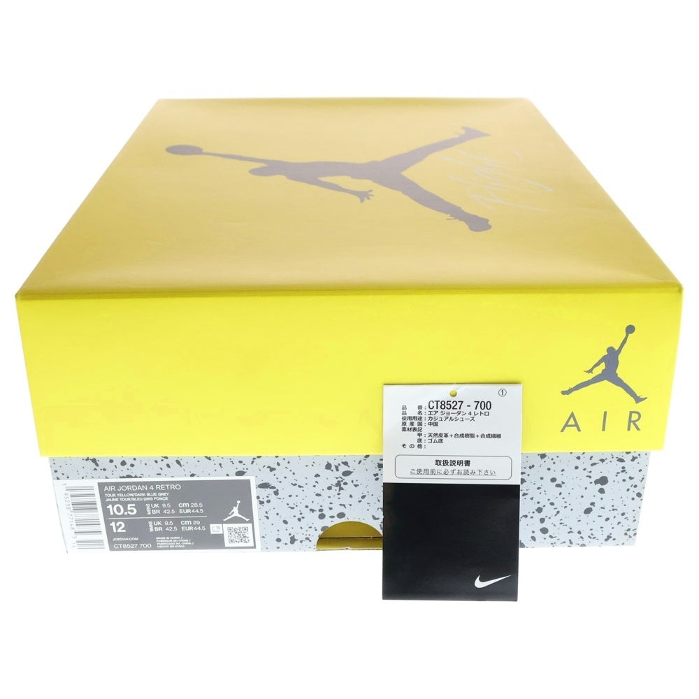 NIKE(ナイキ) AIR JORDAN 4 RETRO TOUR YELLOW エアジョーダン レトロ ハイカットスニーカー ツアー イエロー US10.5/28.5cm CT8527-700