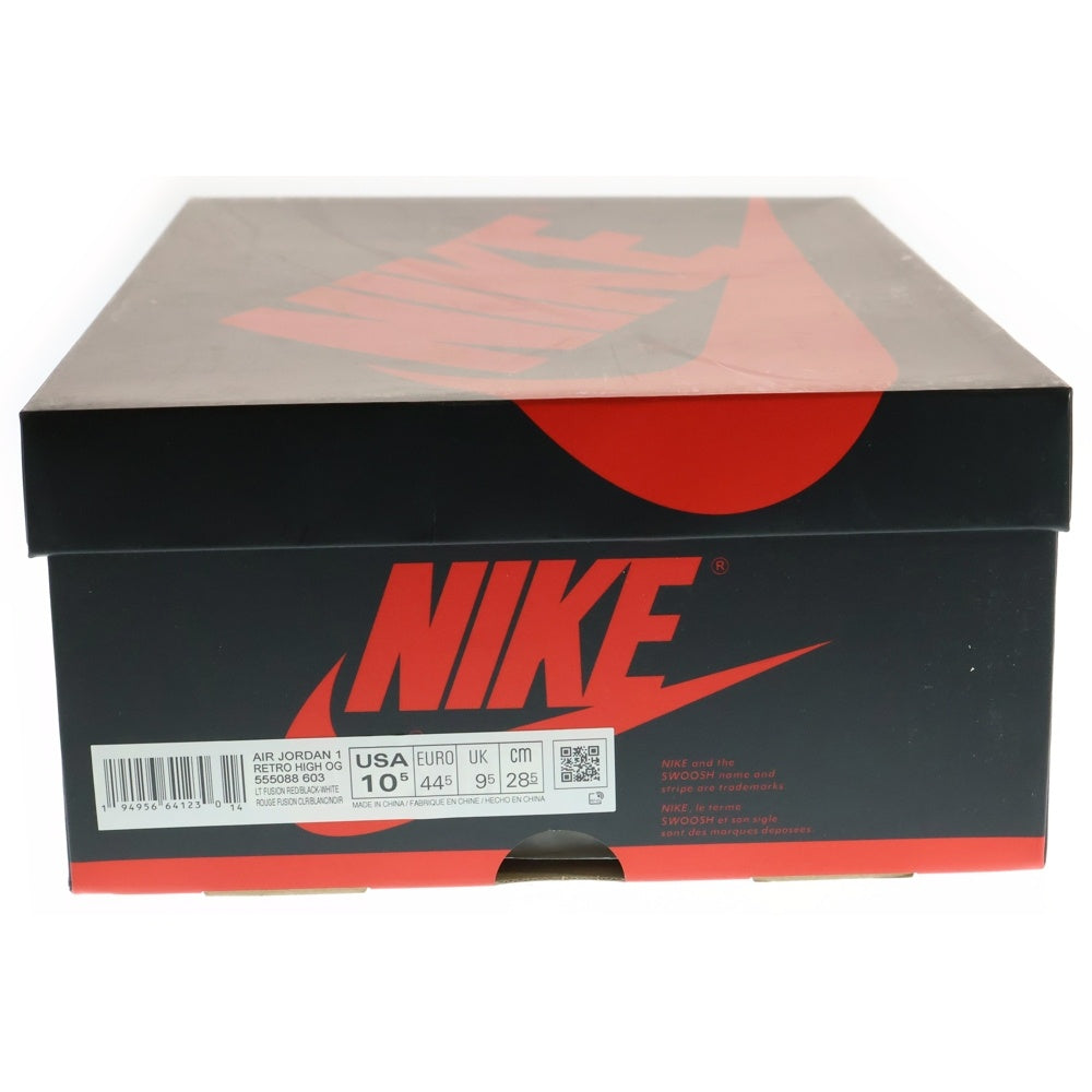 NIKE(ナイキ) AIR JORDAN 1 RETRO HIGH OG LIGHT FUSION RED エアジョーダン1 ライトフュージョン ハイカットスニーカー ピンク/ホワイト US10.5/28.5cm 555088-603