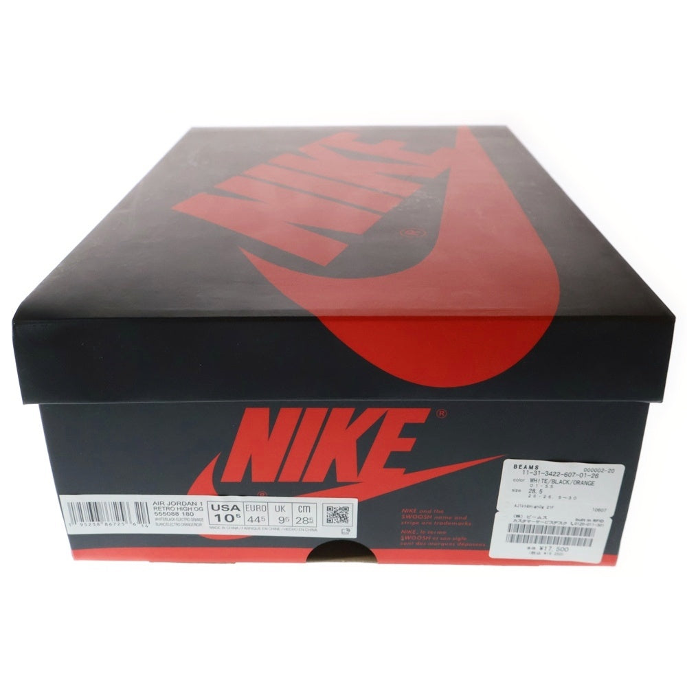 NIKE(ナイキ) AIR JORDAN 1 HIGH OG ELECTRO ORANGE エア ジョーダン 1 ハイ エレクトロオレンジ ハイカットスニーカー ホワイト/オレンジ US10.5/28.5cm 555088-180