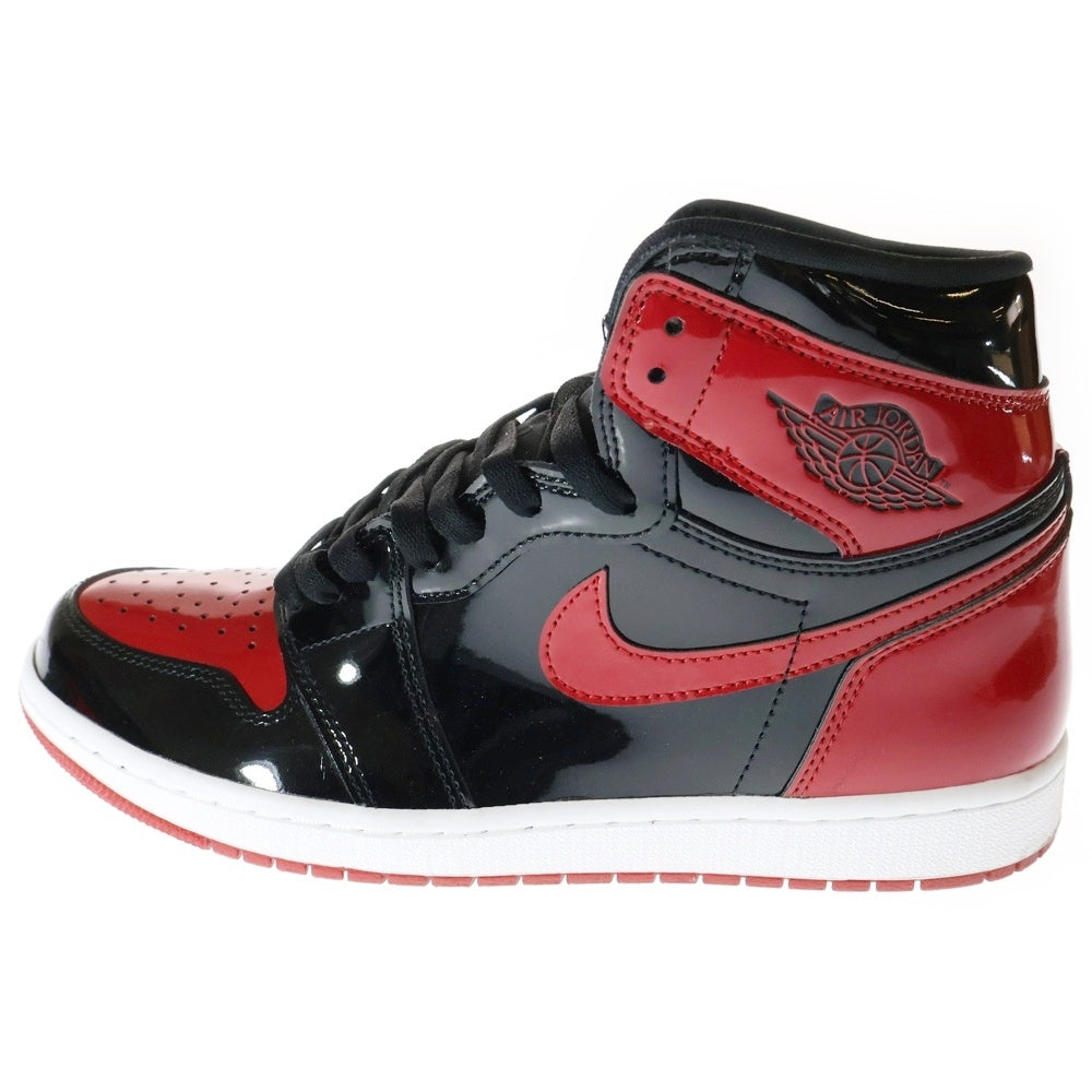 NIKE(ナイキ) AIR JORDAN 1 RETRO HIGH OG PATENT BRED エアジョーダン1 パテント ブレッド ハイカットスニーカー ブラック/レッド US10.5/28.5cm 555088-063