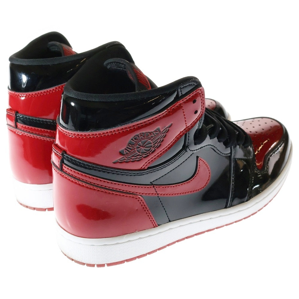NIKE(ナイキ) AIR JORDAN 1 RETRO HIGH OG PATENT BRED エアジョーダン1 パテント ブレッド ハイカットスニーカー ブラック/レッド US10.5/28.5cm 555088-063