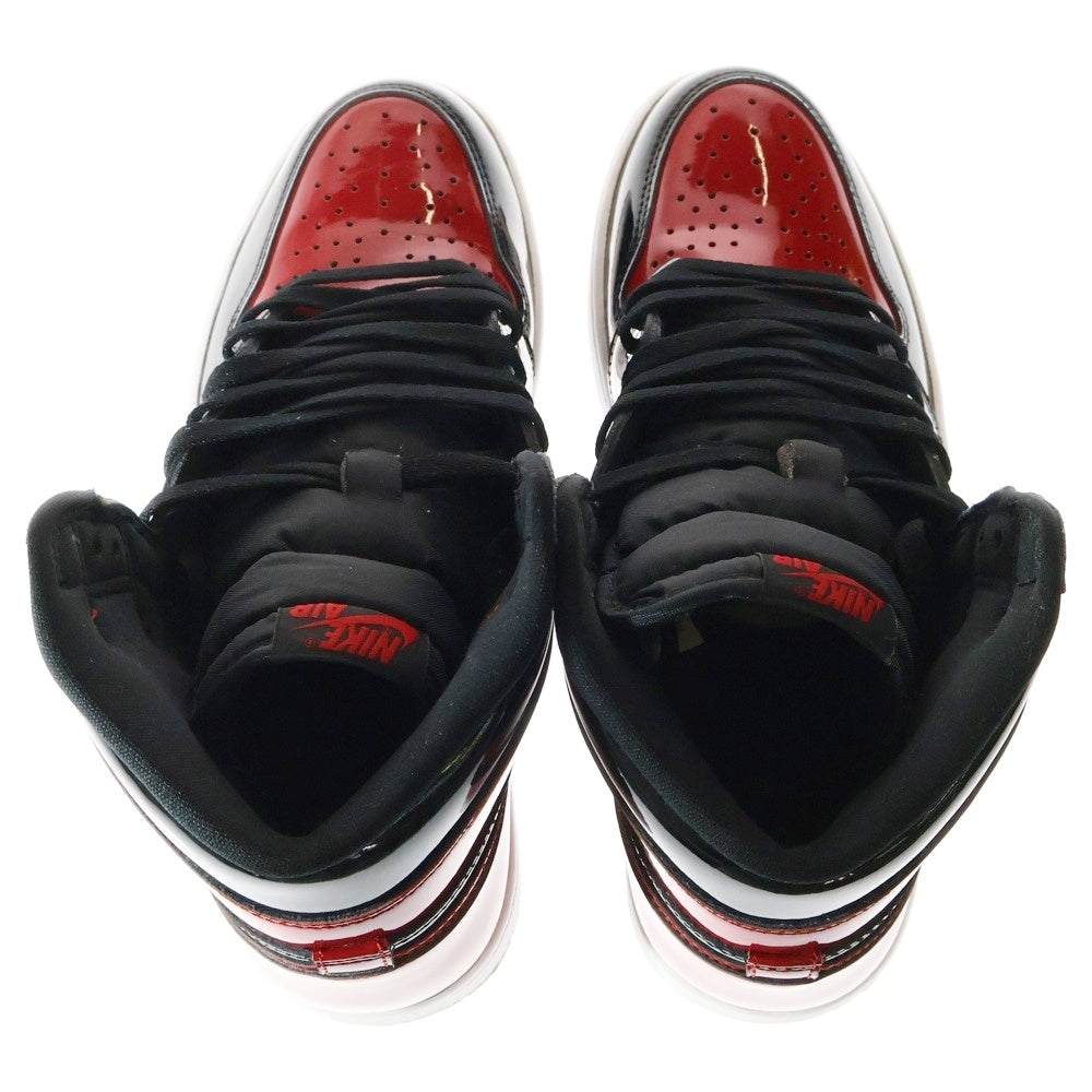 NIKE(ナイキ) AIR JORDAN 1 RETRO HIGH OG PATENT BRED エアジョーダン1 パテント ブレッド ハイカットスニーカー ブラック/レッド US10.5/28.5cm 555088-063