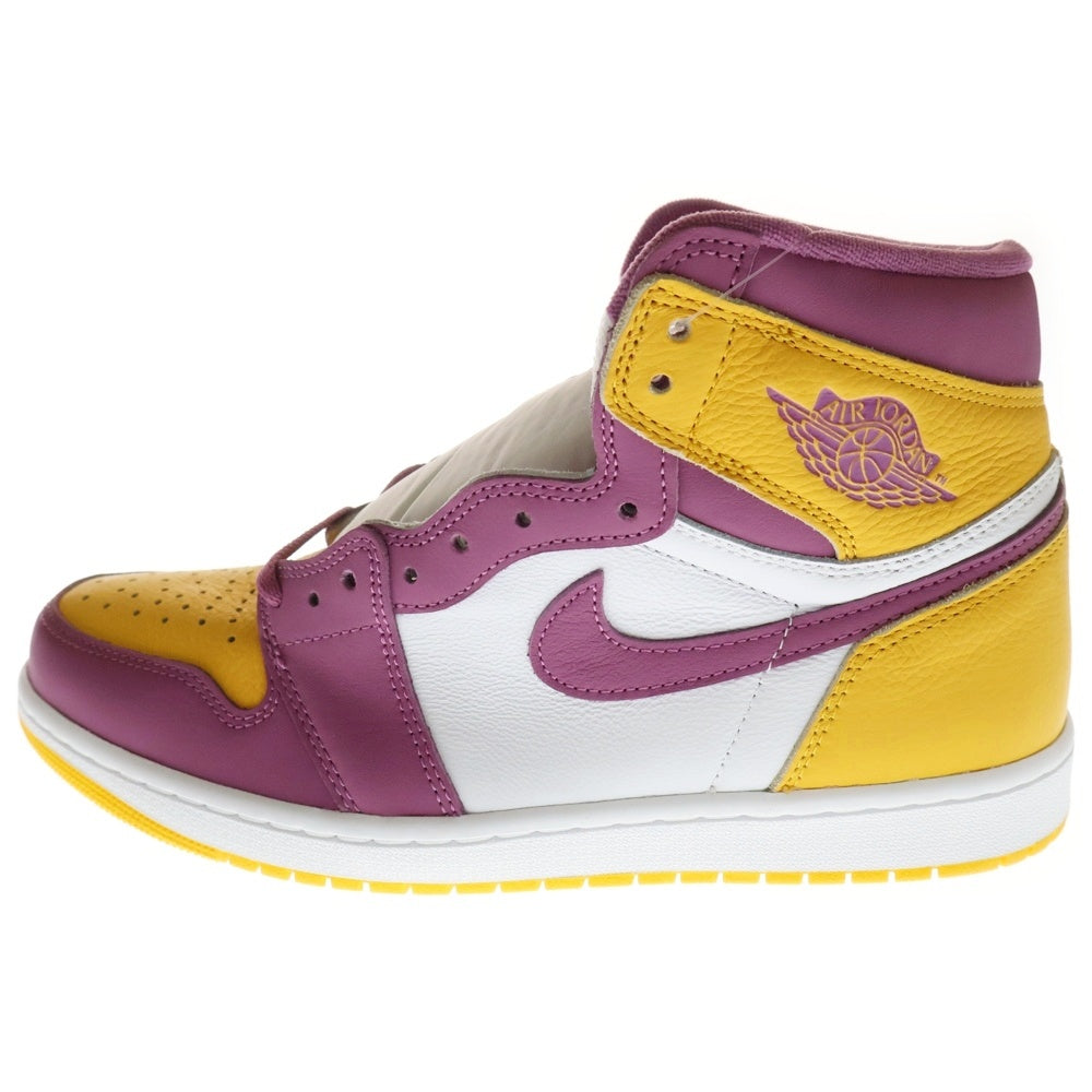 NIKE(ナイキ) AIR JORDAN 1 RETRO HIGH OG BROTHERHOOD エアジョーダン1 ブラザーフッド ハイカットスニーカー イエロー/パープル US10.5/28.5cm 555088-706