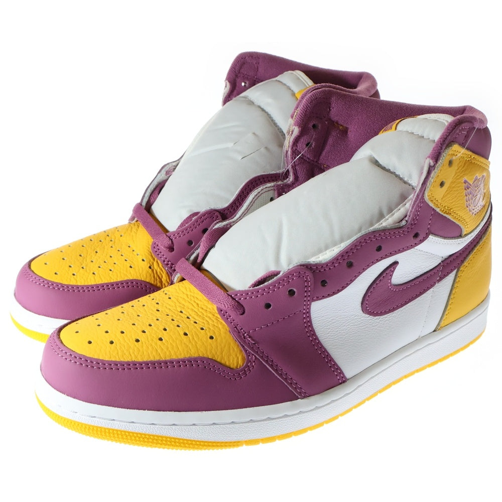 NIKE(ナイキ) AIR JORDAN 1 RETRO HIGH OG BROTHERHOOD エアジョーダン1 ブラザーフッド ハイカットスニーカー イエロー/パープル US10.5/28.5cm 555088-706