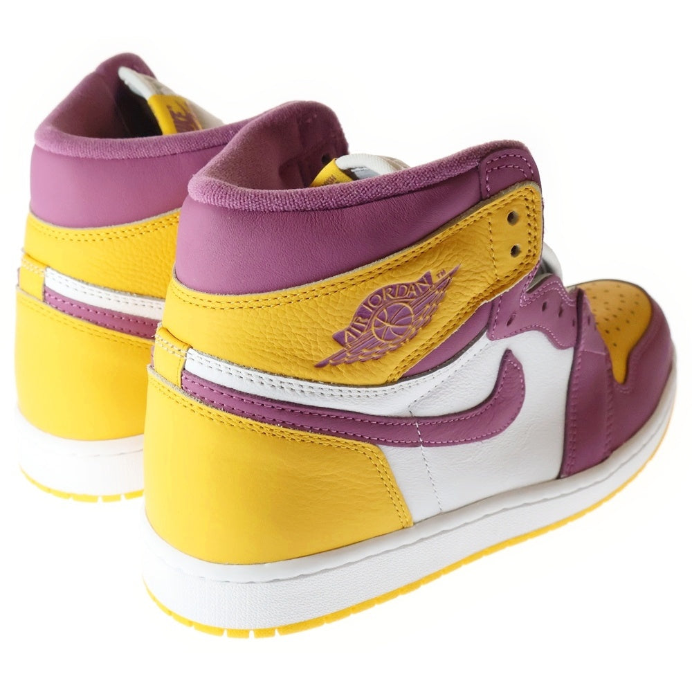 NIKE(ナイキ) AIR JORDAN 1 RETRO HIGH OG BROTHERHOOD エアジョーダン1 ブラザーフッド ハイカットスニーカー イエロー/パープル US10.5/28.5cm 555088-706